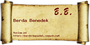 Berda Benedek névjegykártya