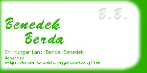 benedek berda business card
